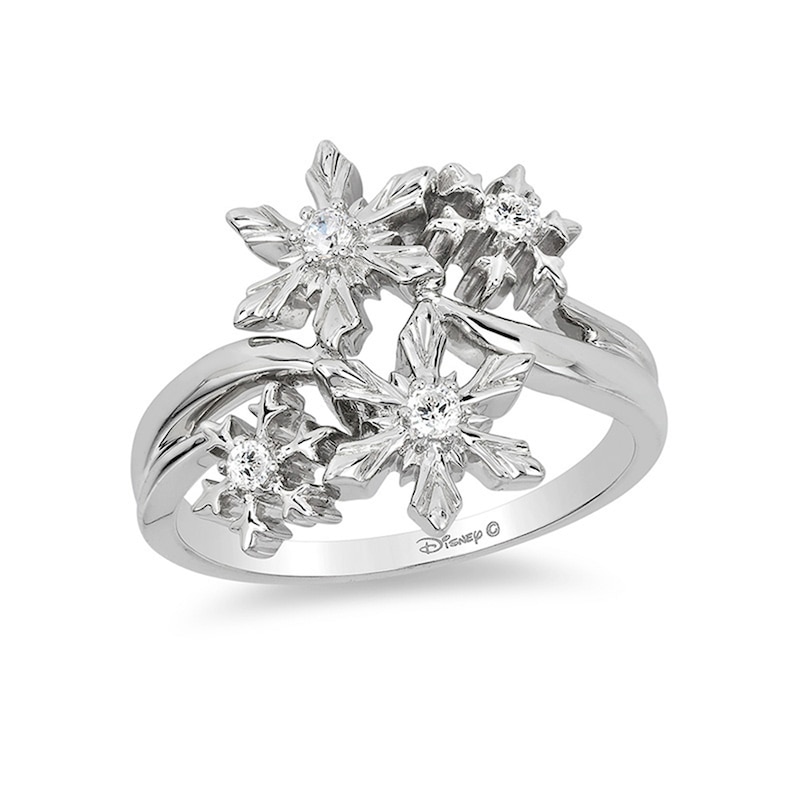 Previously Owned - Enchanted Disney Elsa 0.085 CT. T.W. Diamond Snowflake Ring in Sterling Silver|Peoples Jewellers