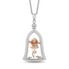 Previously Owned - Enchanted Disney Belle 0.18 CT. T.W. Diamond Rose Pendant in Sterling Silver and 10K Rose Gold - 19"