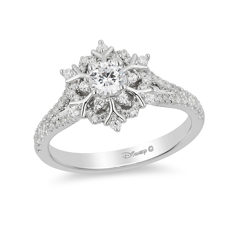 Previously Owned - Enchanted Disney Elsa 0.63 CT. T.W. Diamond Snowflake Engagement Ring in 14K White Gold|Peoples Jewellers