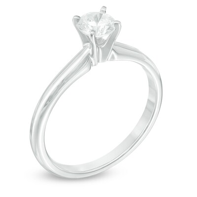 Previously Owned - 0.50 CT. Diamond Solitaire Engagement Ring in 14K White Gold (J/I3)