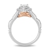 Previously Owned Enchanted Disney Ariel 1.00 CT. T.W. Pear-Shaped Diamond Shell Engagement Ring in 14K Two-Tone Gold