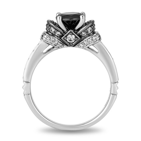 Previously Owned - Enchanted Disney Villains Evil Queen 1.50 CT. T.W. Black Diamond Ring in 14K White Gold