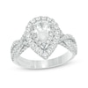 Thumbnail Image 1 of Previously Owned - Vera Wang Love Collection 1.58 CT. T.W. Pear-Shaped Diamond Double Frame Twist Engagement Ring in 14K White Gold