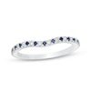 Thumbnail Image 0 of Previously Owned - Vera Wang Love Collection Blue Sapphire and 0.07 CT. T.W. Diamond Wedding Band in 14K White Gold