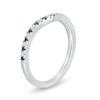 Thumbnail Image 1 of Previously Owned - Vera Wang Love Collection Blue Sapphire and 0.07 CT. T.W. Diamond Wedding Band in 14K White Gold