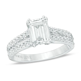 Previously Owned - Vera Wang Love Collection 1.95 CT. T.W. Emerald-Cut Diamond Engagement Ring in 14K White Gold