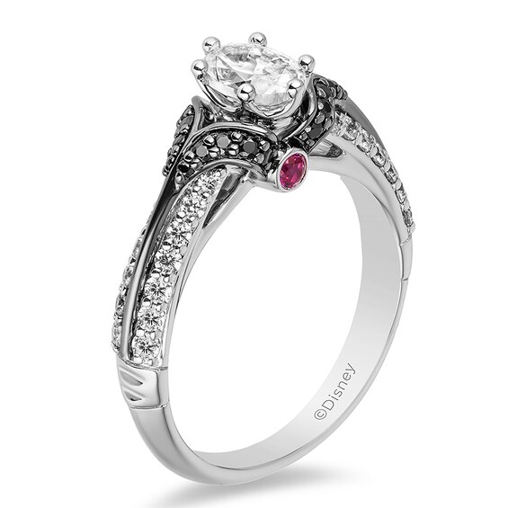 Previously Owned - Enchanted Disney Villains Evil Queen 0.95 CT. T.W. Oval Diamond Ring in 14K White Gold with Rhodium