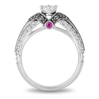 Previously Owned - Enchanted Disney Villains Evil Queen 0.95 CT. T.W. Oval Diamond Ring in 14K White Gold with Rhodium