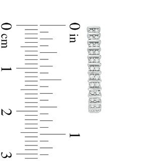 Previously Owned - 0.23 CT. T.W. Diamond Two Row Hoop Earrings in Sterling Silver