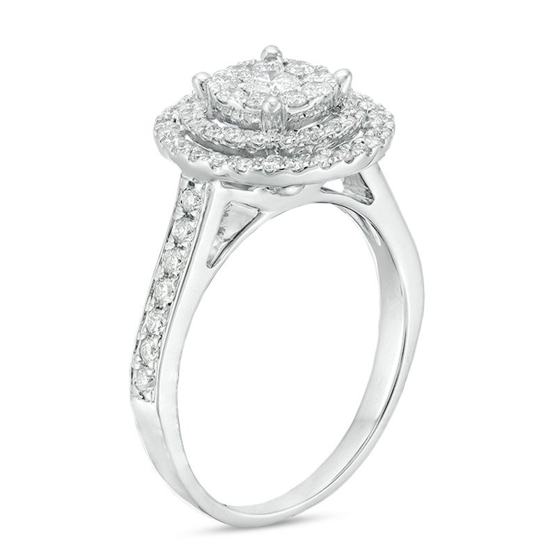 Previously Owned - 0.75 CT. T.W. Diamond Triple Frame Ring in 10K White Gold|Peoples Jewellers