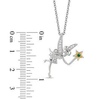 Previously Owned - Enchanted Disney Tinker Bell Tourmaline and 0.086 CT. T.W. Diamond Pendant