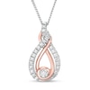 Thumbnail Image 0 of Previously Owned - Interwoven™ 0.16 CT. T.W. Diamond Pendant in Sterling Silver and 10K Rose Gold - 19"