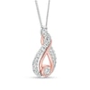 Previously Owned - Interwoven™ 0.16 CT. T.W. Diamond Pendant in Sterling Silver and 10K Rose Gold - 19"