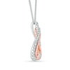 Thumbnail Image 2 of Previously Owned - Interwoven™ 0.16 CT. T.W. Diamond Pendant in Sterling Silver and 10K Rose Gold - 19"