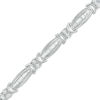 Thumbnail Image 0 of Previously Owned - 2.00 CT. T.W. Baguette and Round Diamond Link Bracelet in 10K White Gold - 7.5"