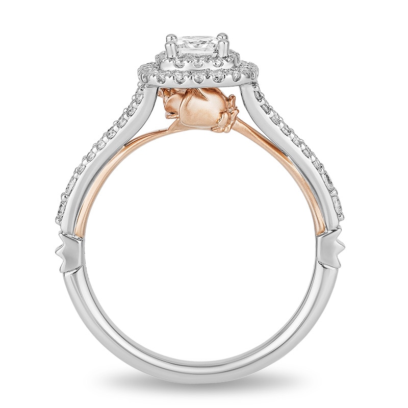 Previously Owned - Enchanted Disney Belle 0.75 CT. T.W. Princess-Cut Diamond Rose Engagement Ring in 14K Two-Tone Gold|Peoples Jewellers
