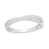 Thumbnail Image 0 of Previously Owned - 0.12 CT. T.W. Diamond Twist Crossover Ring in 10K White Gold