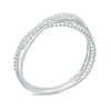 Thumbnail Image 2 of Previously Owned - 0.12 CT. T.W. Diamond Twist Crossover Ring in 10K White Gold