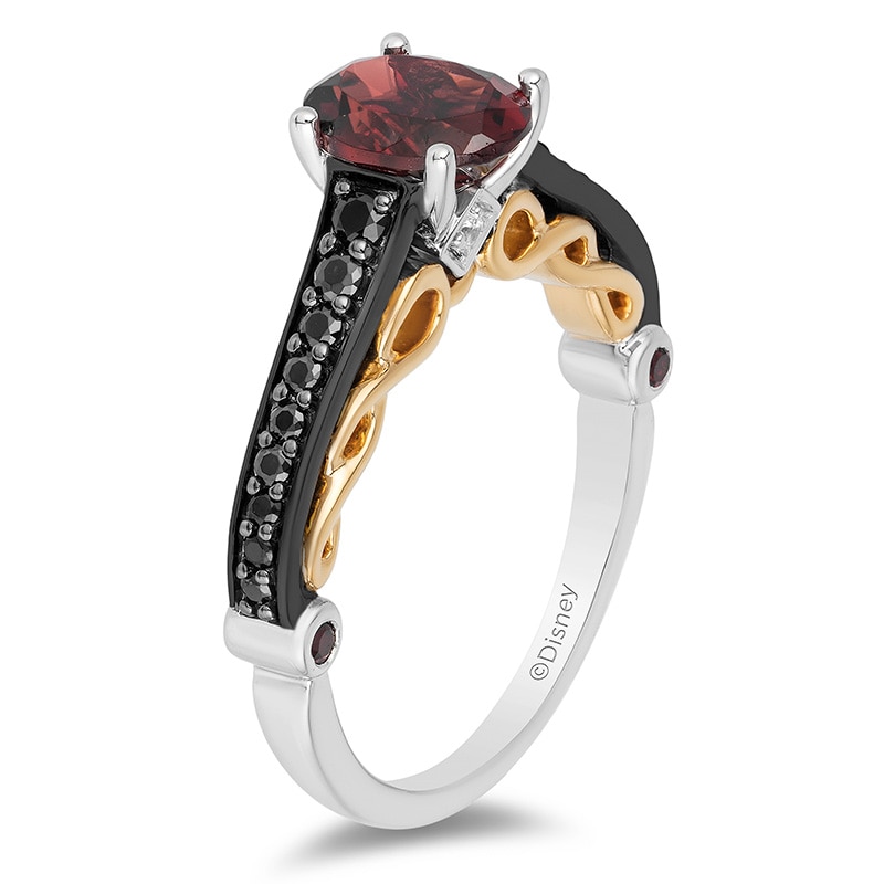 Previously Owned - Enchanted Disney Villains Evil Queen Oval Garnet and 0.23 CT. T.W. Diamond Ring|Peoples Jewellers