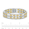 Thumbnail Image 3 of Previously Owned - Men's 0.27 CT. T.W. Diamond Triple Row Link Bracelet in Stainless Steel and Yellow IP - 8.75"