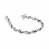 Thumbnail Image 2 of Previously Owned - 0.33 CT. T.W. Enhanced Black and White Diamond Waves Bracelet in Sterling Silver - 7.25&quot;