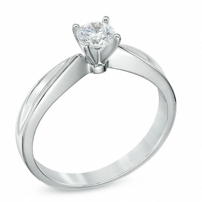 Main Image 2 of Previously Owned - 0.30 CT. Diamond Solitaire Engagement Ring in 14K White Gold (J/I1)