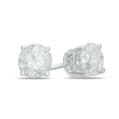 Previously Owned - 1.20 CT. T.W. Diamond Solitaire Stud Earrings in 14K White Gold