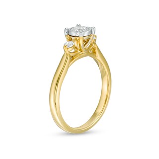 Previously Owned - 0.50 CT. T.W. Diamond Past Present Future® Engagement Ring in 10K Gold