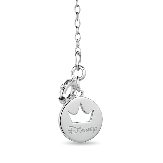 Previously Owned - Enchanted Disney Belle Diamond Rose in Glass Dome Pendant in Sterling Silver and 10K Rose Gold - 24"