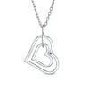 Thumbnail Image 2 of Previously Owned - Vera Wang Love Collection 0.15 CT. T.W. Diamond Interlocking Heart Necklace in Sterling Silver - 19"