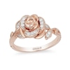 Thumbnail Image 0 of Previously Owned - Enchanted Disney Belle 0.085 CT. T.W. Diamond Rose Ring in 10K Rose Gold