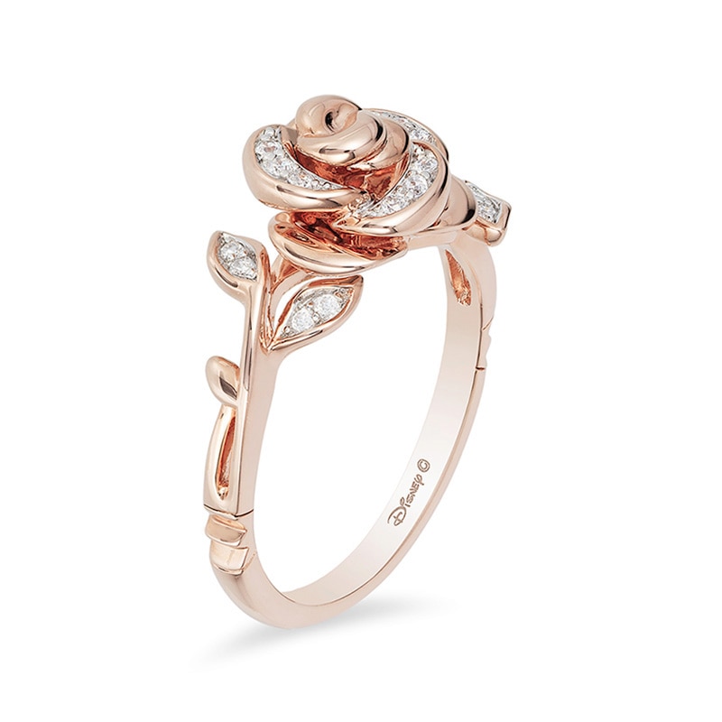 Previously Owned - Enchanted Disney Belle 0.085 CT. T.W. Diamond Rose Ring in 10K Rose Gold|Peoples Jewellers