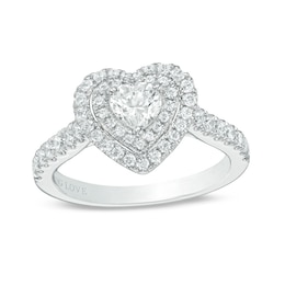 Previously Owned - Vera Wang Love Collection 0.95 CT. T.W. Heart-Shaped Diamond Engagement Ring in 14K White Gold