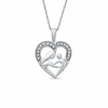 Thumbnail Image 0 of Previously Owned - 0.09 CT. T.W. Diamond Motherly Love Heart Pendant in 10K White Gold