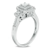 Previously Owned - 0.45 CT. T.W. Princess-Cut Diamond Past Present Future® Frame Engagement Ring in 10K White Gold