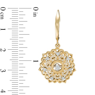 Previously Owned - Unstoppable Love™  0.33 CT. T.W. Diamond Filigree Flower Drop Earrings in 10K Gold