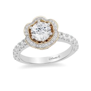 Previously Owned - Enchanted Disney Belle 1.45 CT. T.W. Diamond Frame Engagement Ring in 14K Two-Tone Gold