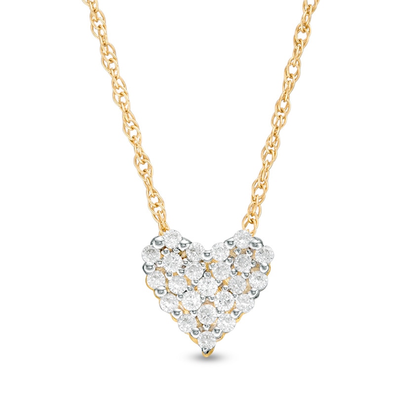 Previously Owned - 0.10 CT. T.W. Diamond Heart Pendant in 10K Gold|Peoples Jewellers