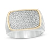 Thumbnail Image 0 of Previously Owned - EFFY™ Collection Men's 0.26 CT. T.W. Diamond Signet Ring in Sterling Silver and 14K Gold