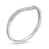 Thumbnail Image 2 of Previously Owned - 0.10 CT. T.W. Diamond Chevron Band in 10K White Gold