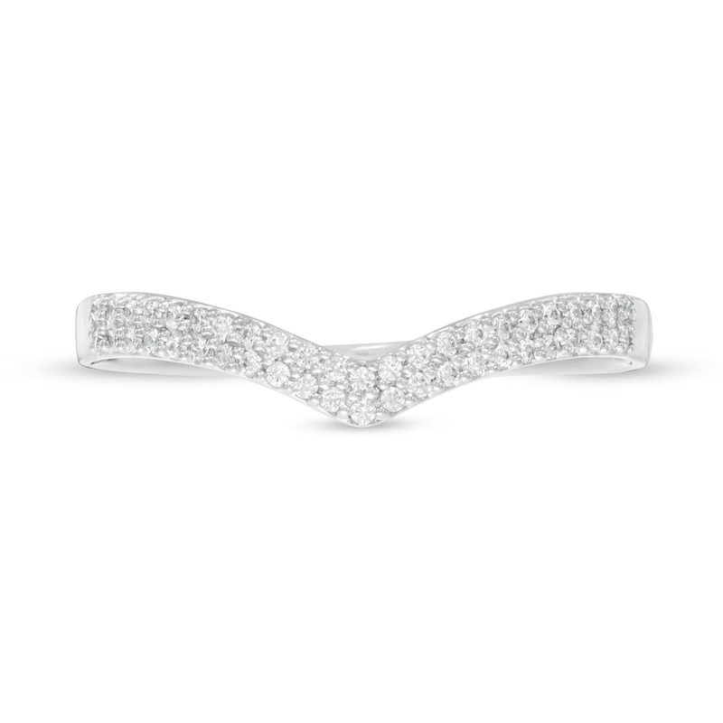 Previously Owned - 0.10 CT. T.W. Diamond Chevron Band in 10K White Gold|Peoples Jewellers