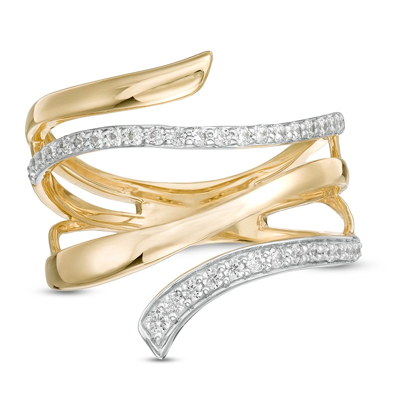 Previously Owned - 0.23 CT. T.W. Diamond Wrap Multi-Row Ring in 10K Gold|Peoples Jewellers