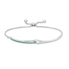 Thumbnail Image 0 of Previously Owned - Love + Be Loved Lab-Created Emerald Loop Bolo Bracelet in Sterling Silver - 9.5"