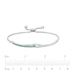Thumbnail Image 2 of Previously Owned - Love + Be Loved Lab-Created Emerald Loop Bolo Bracelet in Sterling Silver - 9.5"