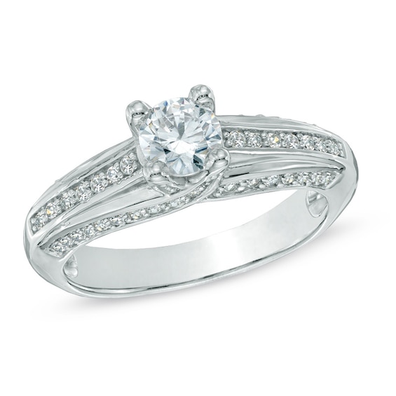 Previously Owned - 0.70 CT. T.W.  Diamond Engagement Ring in 14K White Gold (I/I2)