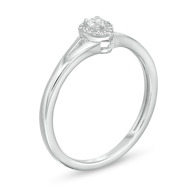 Previously Owned - 0.12 CT. T.W. Diamond Teardrop Frame Promise Ring in 10K White Gold|Peoples Jewellers