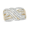 Thumbnail Image 0 of Previously Owned - 1.00 CT. T.W. Diamond Multi-Row Wave Ring in 10K Gold