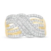 Thumbnail Image 3 of Previously Owned - 1.00 CT. T.W. Diamond Multi-Row Wave Ring in 10K Gold