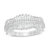 Previously Owned - Marilyn Monroe™ Collection 1.00 CT. T.W. Baguette and Round Diamond Concave Ring in 10K White Gold