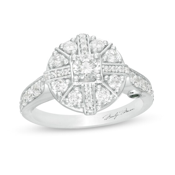 Previously Owned - Marilyn Monroe™ Collection 1.23 CT. T.W. Diamond Frame Engagement Ring in 14K White Gold